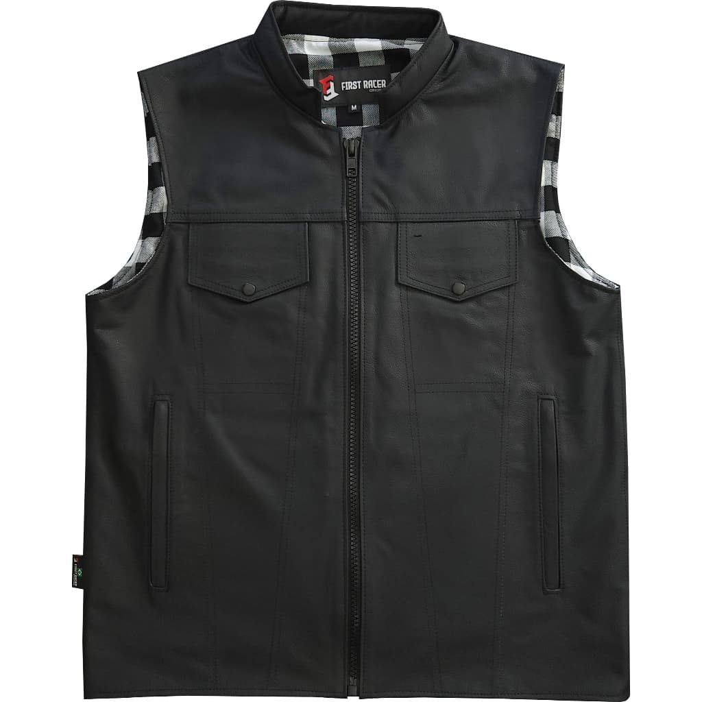 Colete Masculino Couro 100% Bovino Estilo Motociclista Legend Signature Branco