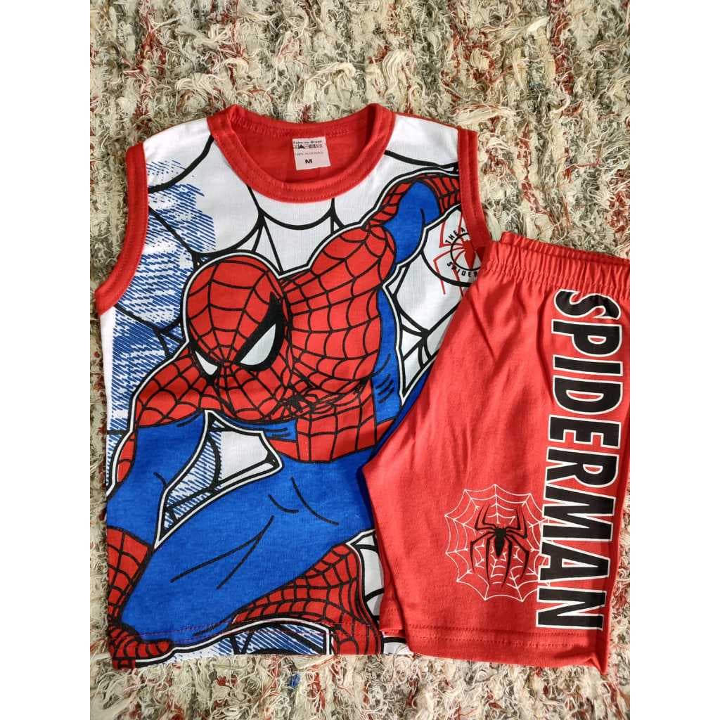 Regata Conjuntos verão Personagens Temáticas Homem Aranha,Hulk, Sonic Festa Infantil