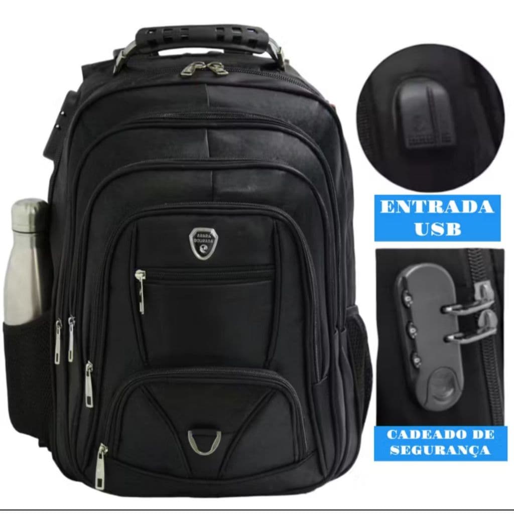 Mochila Masculino Impermeável Super  Notebook Reforçada Grande Impermeável