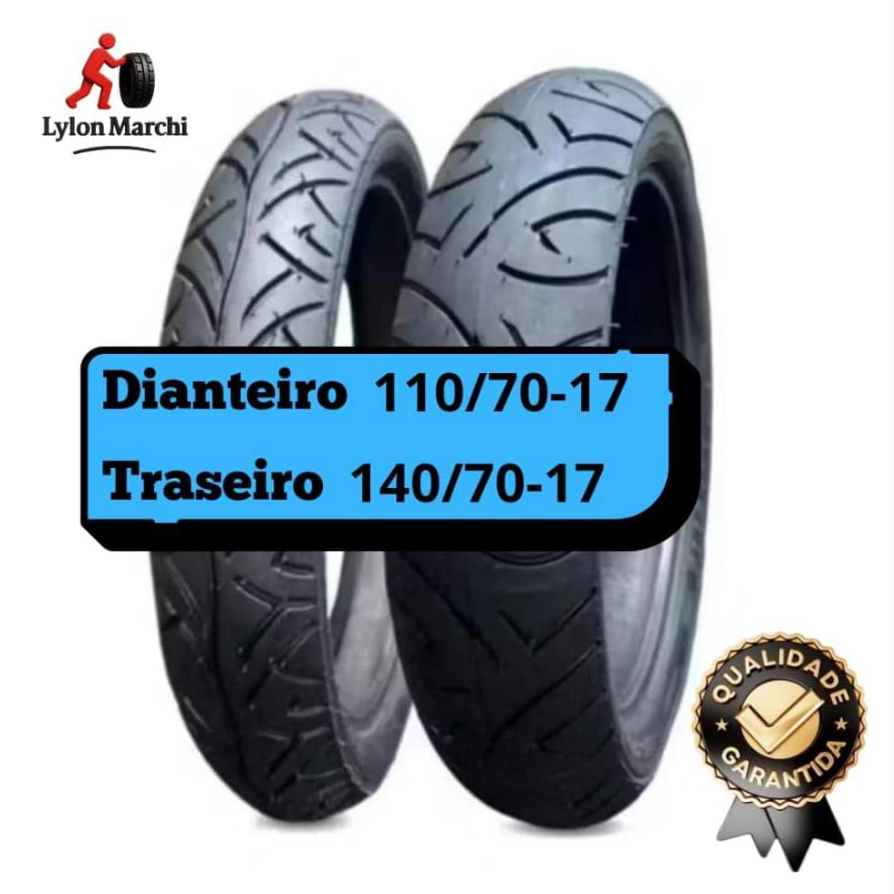 Par Pneu 140/70-17 + 110/70-17 Fazer CB300 Twister Dianteiro + Traseiro Pneus Alta Qualidade Moto