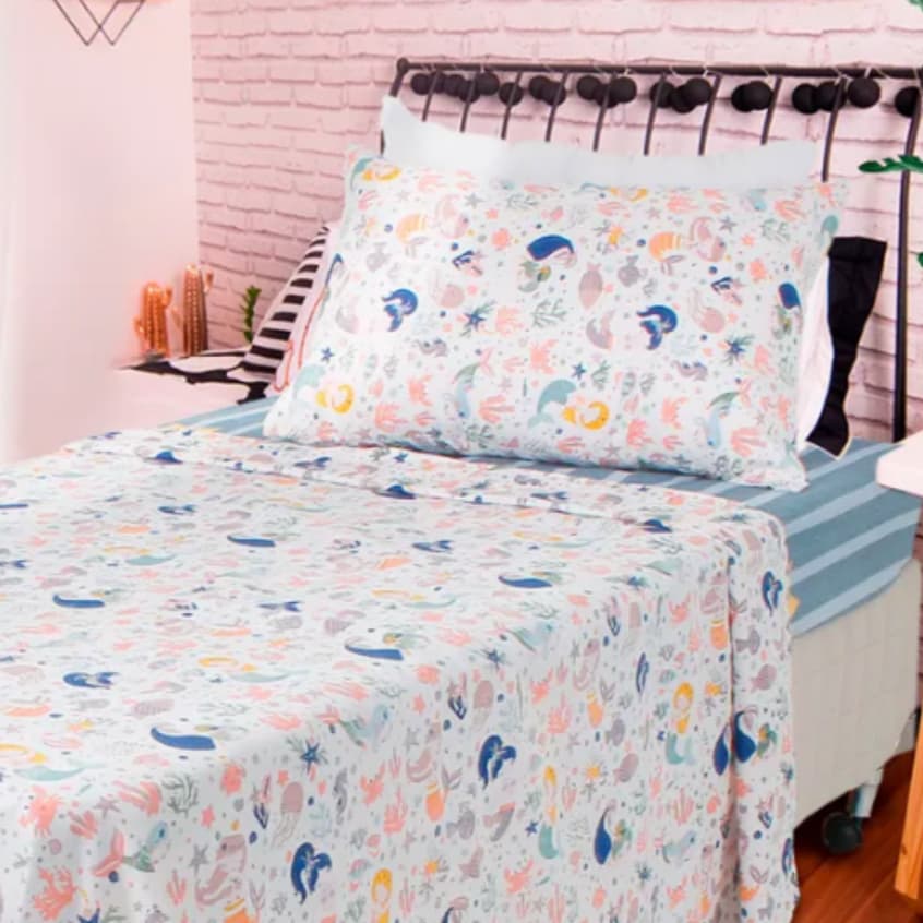 Jogo De Cama Solteiro 2 Peças Feminino Masculino 170 Fios Com Elástico Estampas Variadas