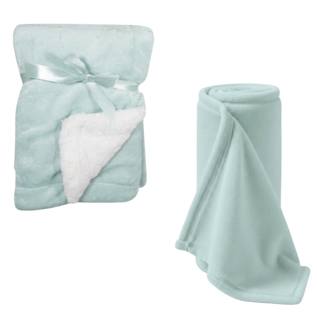 Kit 2 itens para o bebe - Manta Sherpa Dupla Face + Manta soft 🐑 Cobertor bebe antialergico