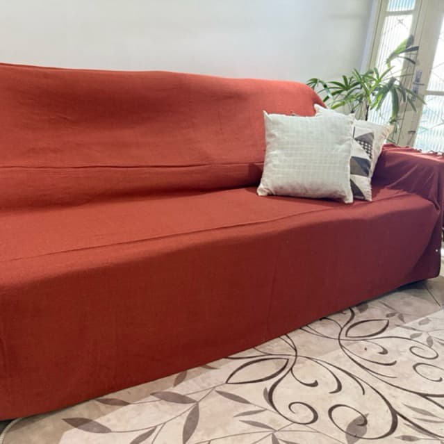 Manta Para Sofá Luxo Super King 100% Algodão 4.00x1.80 Grande, Macia, Decorativa e Elegante