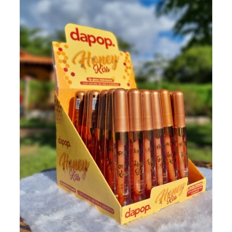Box Lip Gloss Honey Kiss Dapop - 36 unidades- Dupe Lip Honey Fran - Gloss de mel - Melzinho