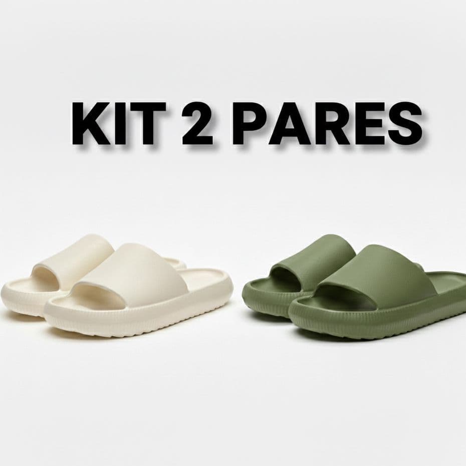 Kit de 02 pares Chinelo Feminino Slide Nuvem Unissex *mesma numeração os dois pares*