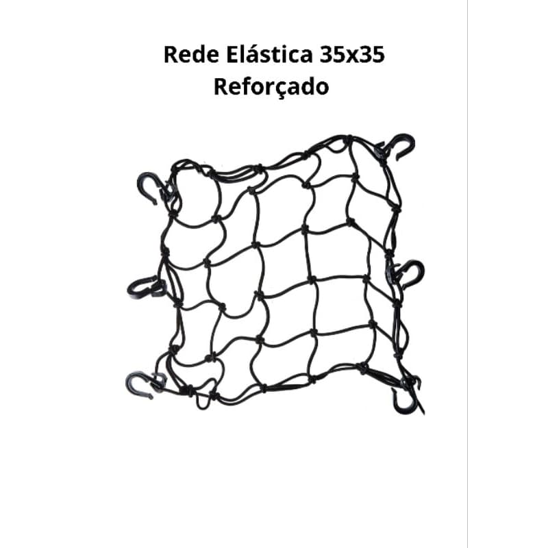 Rede Elástica Aranha 35x35 Reforçado Redinha Resistente Moto Capacete Carga Rede alta durabilidade