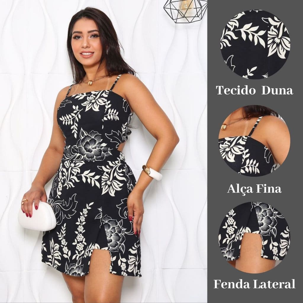 Macaquinho Estampado Alcinha Regulavél Tecido Duna Fenda Frontal M G Varias Cores