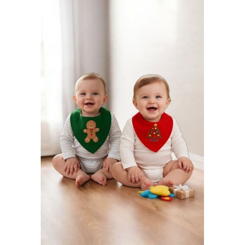 Kit Babador Bandana Bordado Especial De Natal