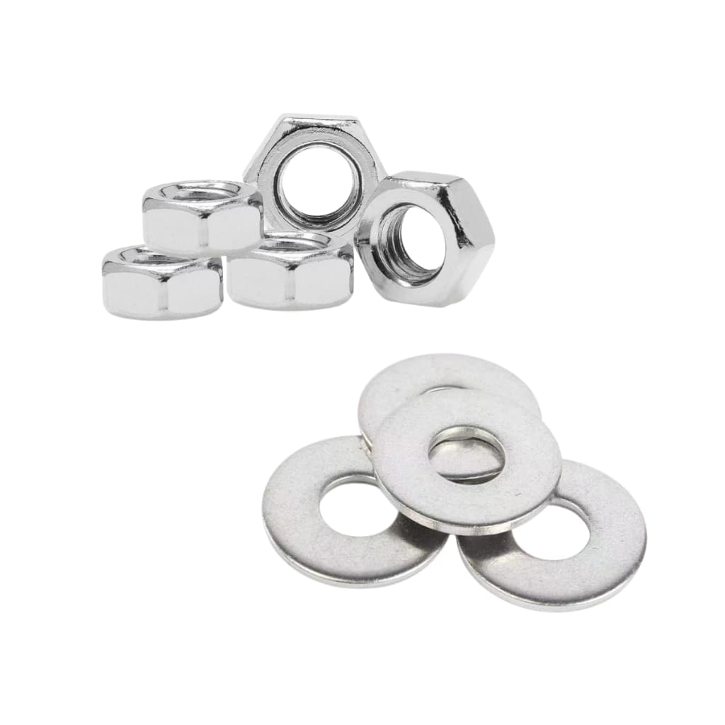 Kit 10-100 Porca Sextavada + Arruela Lisa Aço Galvanizado M6/M8 Alta Resistência Reforçada BZA