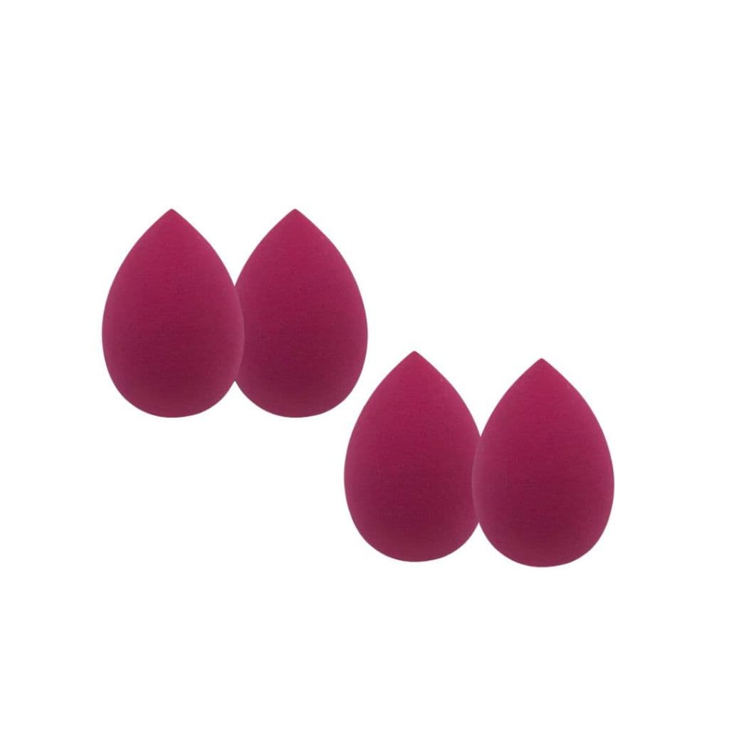 Conjunto de 4 Esponjas de Maquiagem Base Gota Multifuncionais Fúcsia