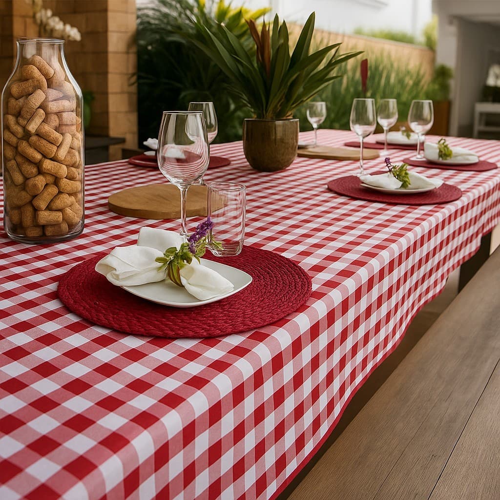 Toalha de Mesa promoção Estampada Xadrez | 6 Lugares | Ideal para Cozinha