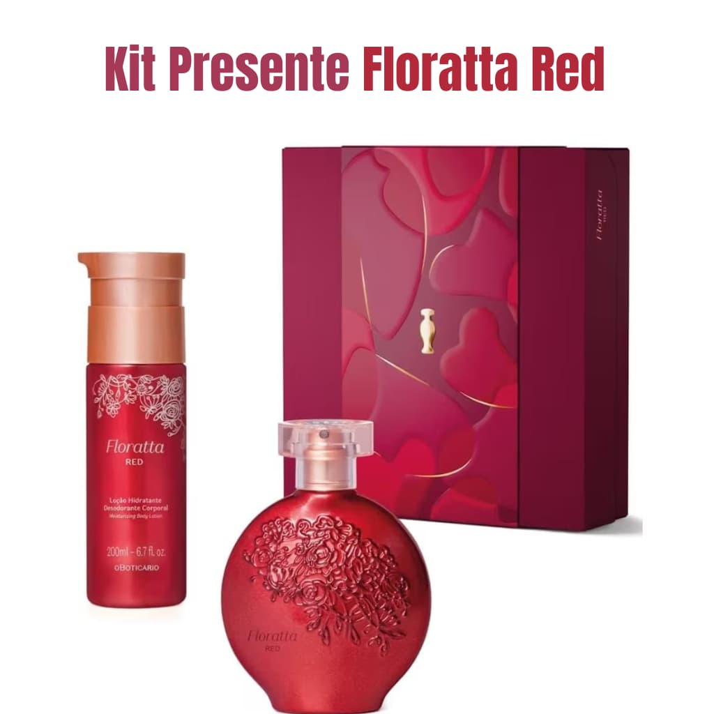Perfume Kit Presente Floratta Red OBoticário Original –Perfume(75ml) e Loção(200ml) Feminino Lacrado