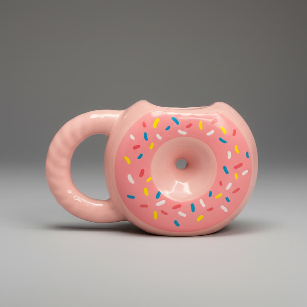 Caneca Xícara Donuts 3d Decorada Presente Divertida Fofa Rosquinha Porta Caneta