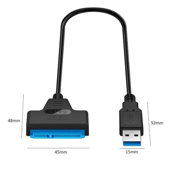 Cabo sata usb 3.0 com entrada para fonte para uso em hd 3,5 adaptador ssd hd af