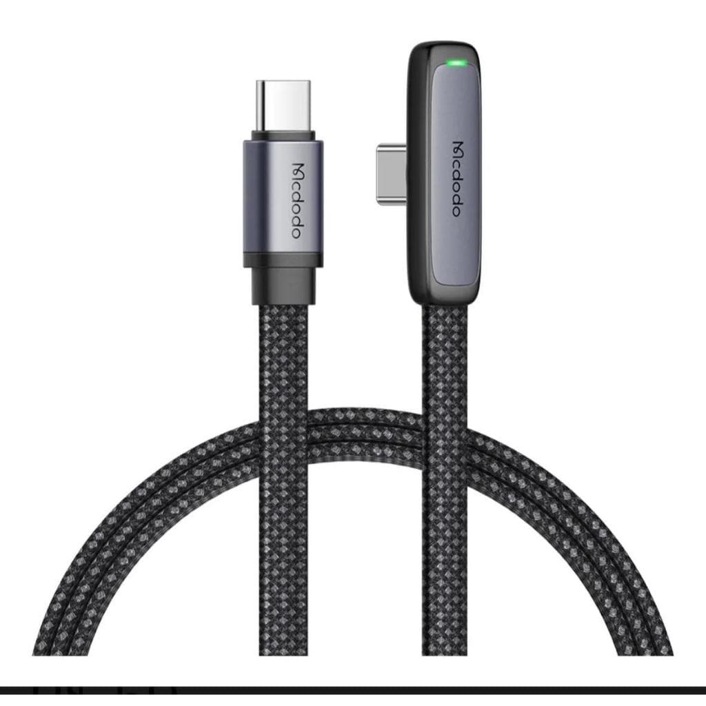 Cabo arranjado Mcdodo Ca3360 Usb C/Usb C (angular), carregamento de até 65 w, 1,20 metros, cor preta