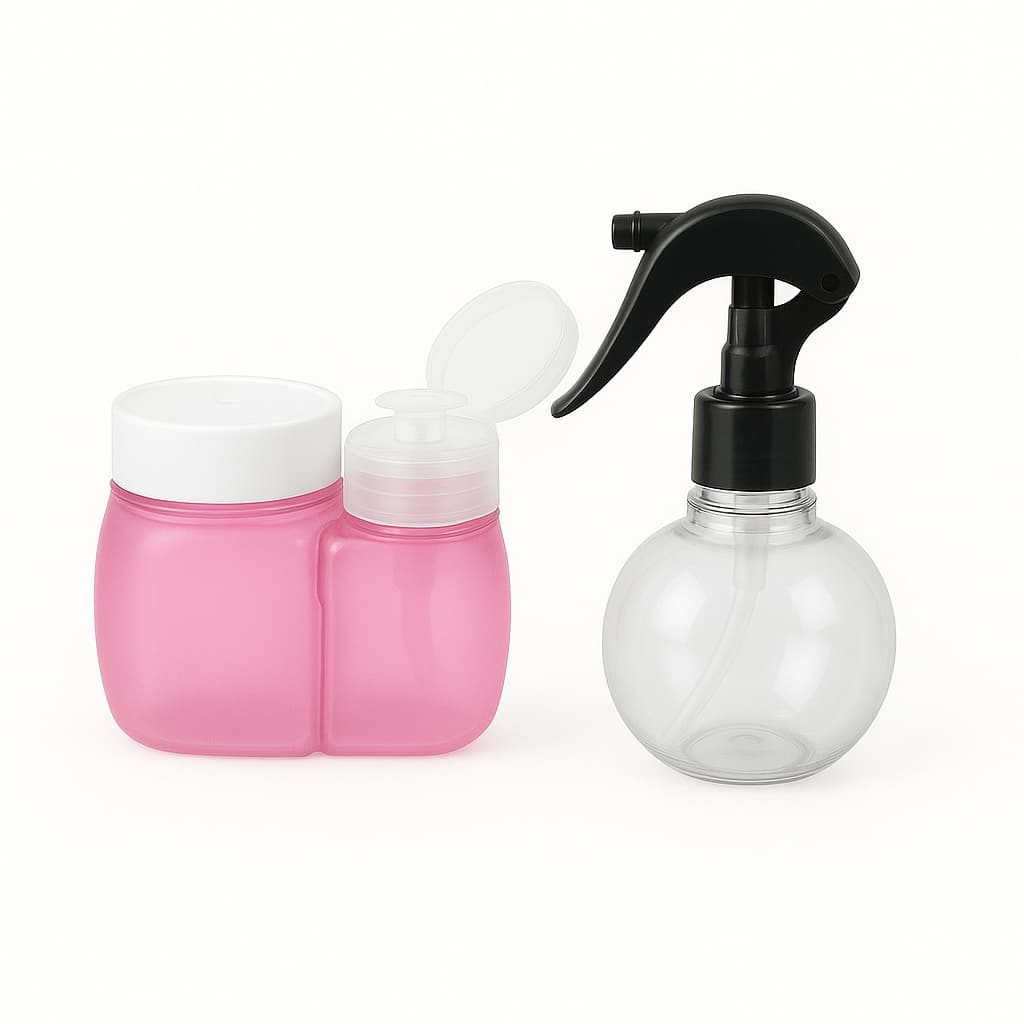 Kit Pulverizador com Spray + Dosador de Acetona – Prático para Salão e Manicure Profissional