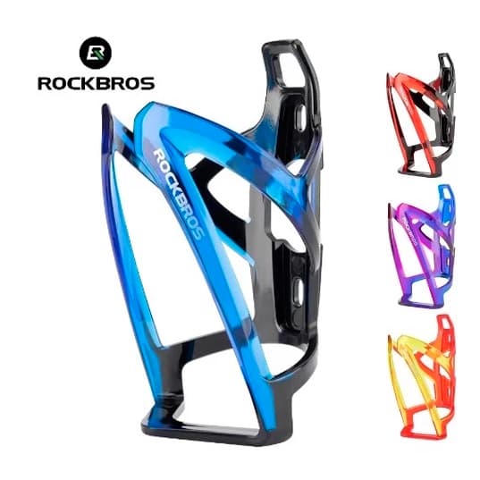 Suporte Caramanhola Garrafa Bike Gradiente Bicolor RockBros PVC Com Parafusos Inclusos