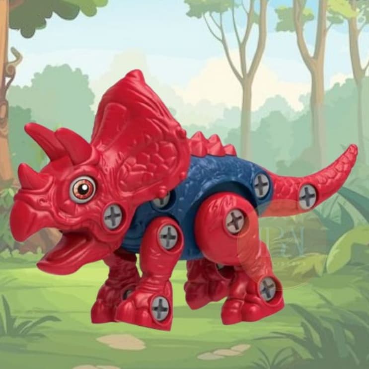 Dinossauro de Montar com Parafusos Infantil – Brinquedo Educativo Monta e Desmonta com Chave - Dia das Criança 3+