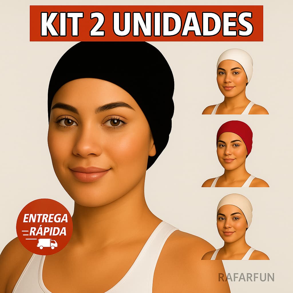 Kit 2 Toucas Anti-Frizz Nero Lisa | Para Dormir | Protege e Mantém o Cabelo Alinhado