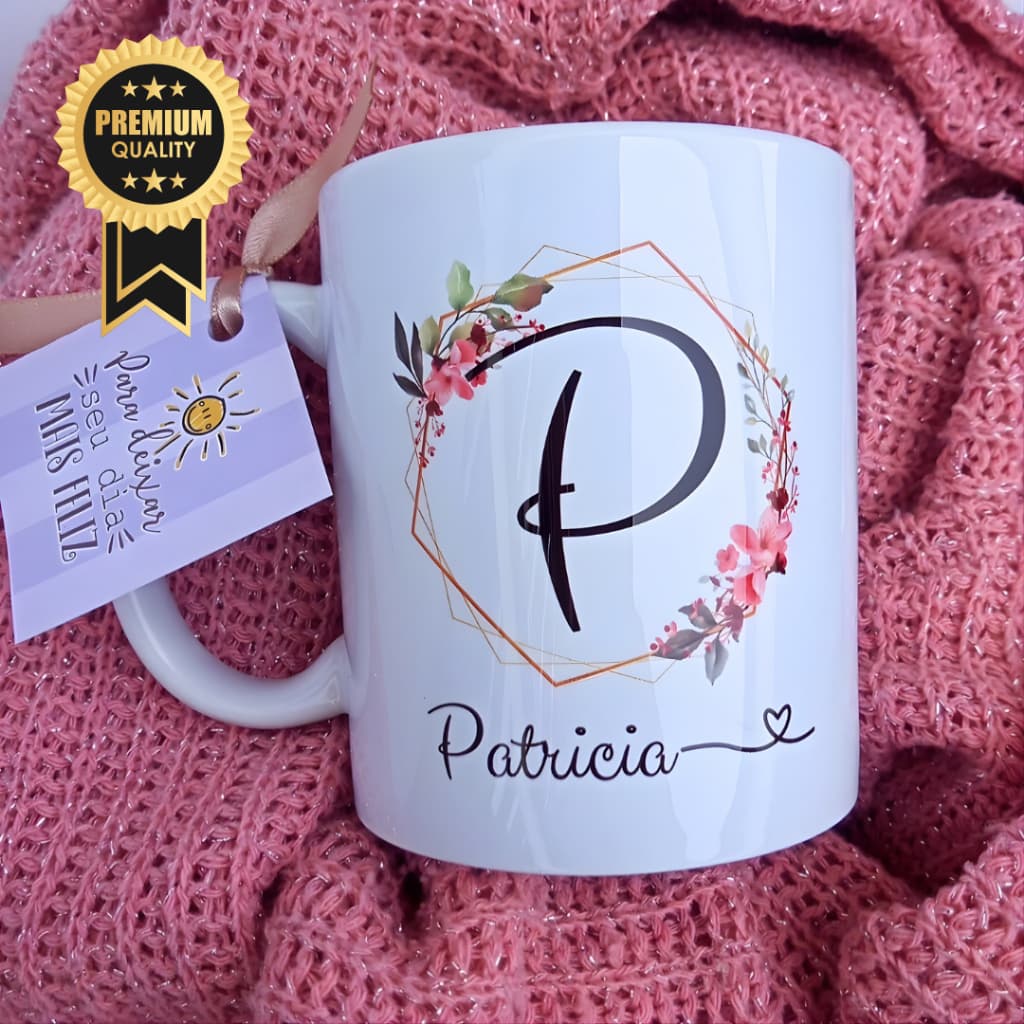 Caneca de Porcelana Personalizada com Nome + Frase