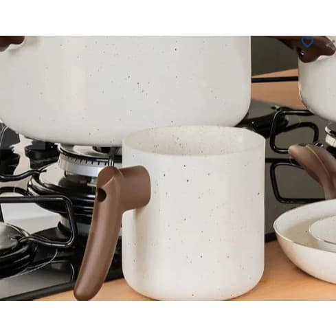 Leiteira Fervedor de Indução Brinox Smart Plus Ceramic Life 1,7 Litros 14cm Vanilla. Fogão a gás elétrico caneca leite