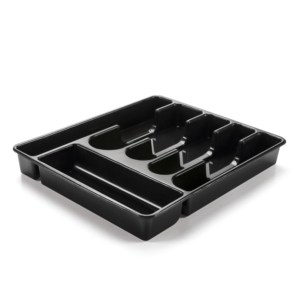 Porta Talher Organizador de Gaveta com 6 Divisórias com ou sem Tampa Preto ECO FLOW