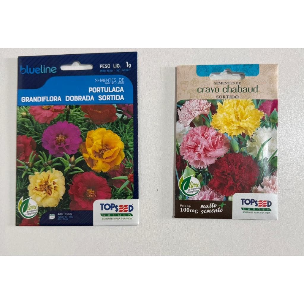 SEMENTES DE PORTULACA 11 HORAS + SEMENTES DE CRAVO CHABAUD