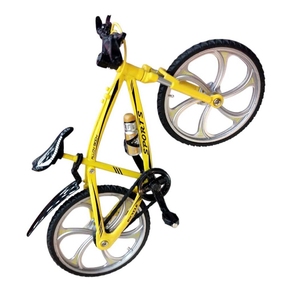 Bicicleta Miniatura Mountain Bike Metal Speed Roda gira pedal gira de Vários detalhes de uma Bike Real
