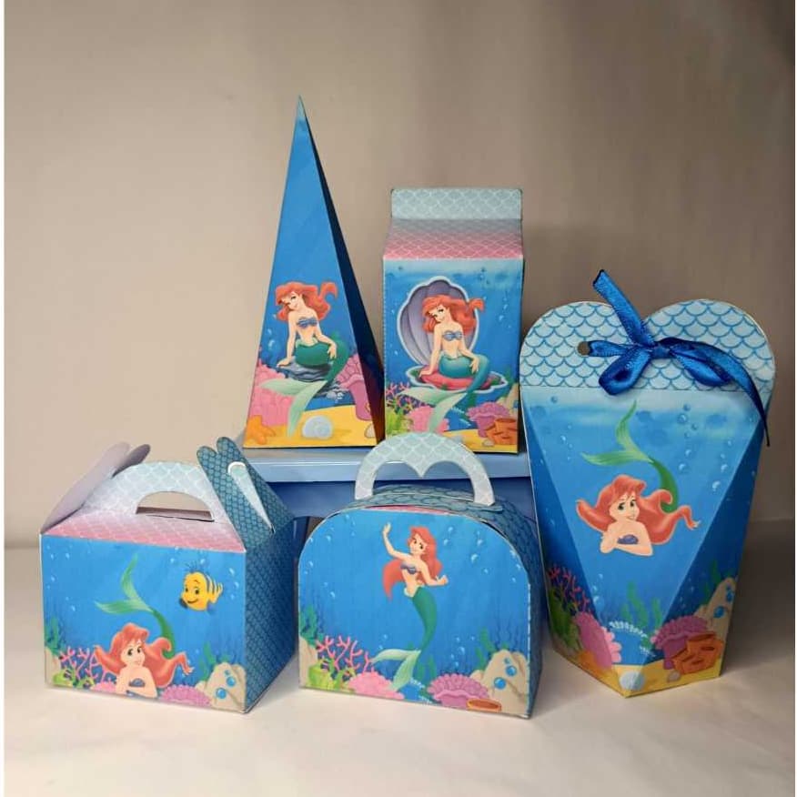 Kit Caixinhas Personalizadas Princesa Ariel - Kit Caixinhas pra Festas Todos os Temas