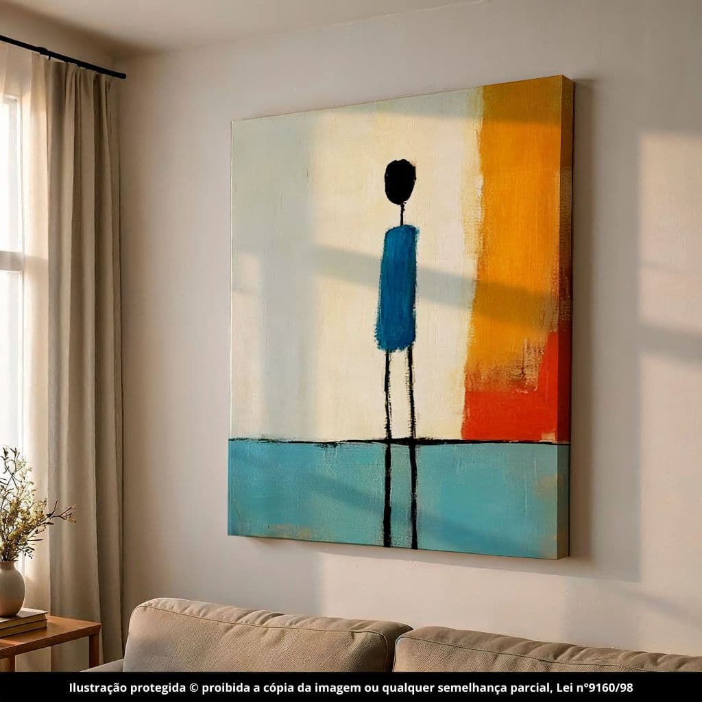 QUADRO DECORATIVO Abstrato Garoto Minimalista 1 PEÇA DECORAÇÃO DE PAREDE PARA SALA QUARTO 4K EM MDF