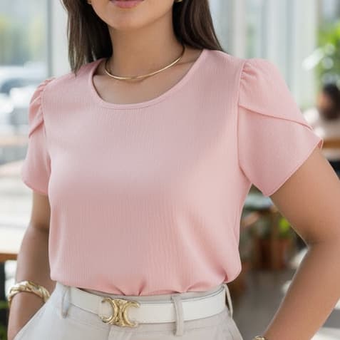 Blusa Megan Manga Princesa Tecido Duna