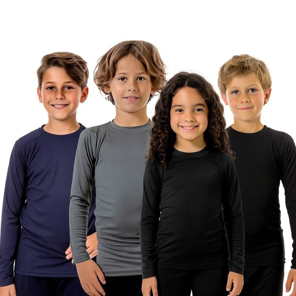Camisetas Manga Longa UV Infantil Meninas e Meninos Proteção Solar Conforto 4 ao 14