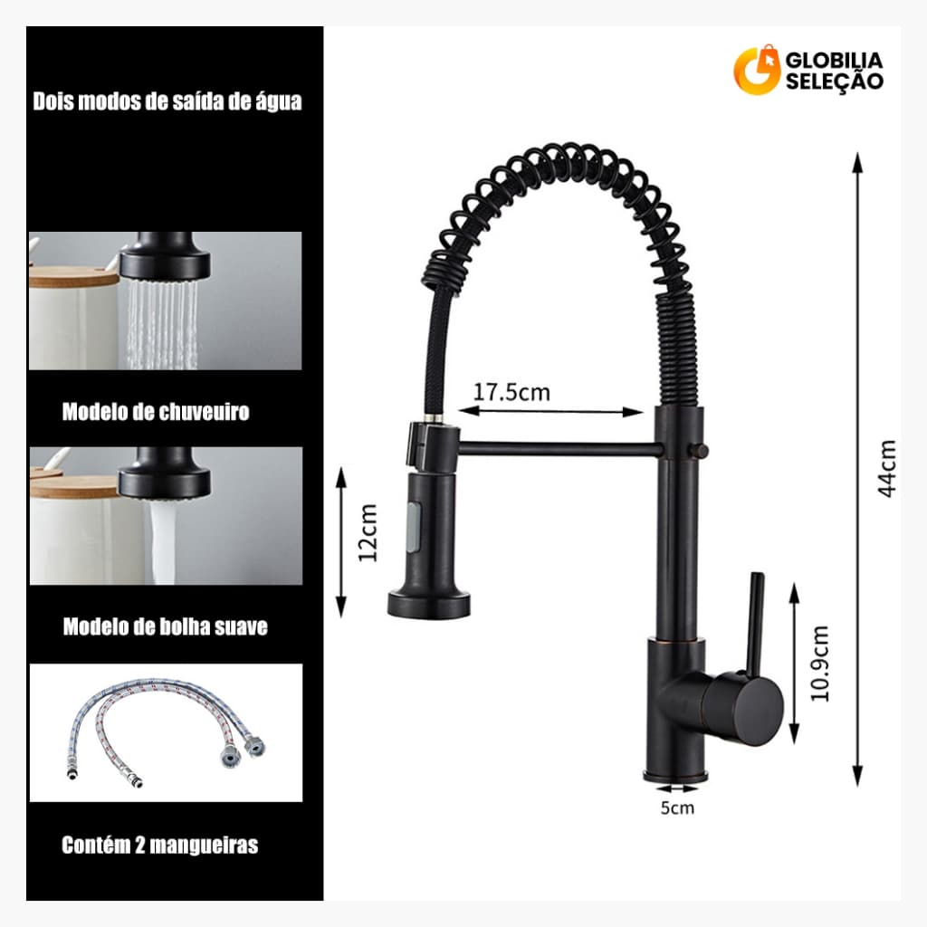 Torneira Cozinha Gourmet Monocomando Com Spray Extensor FBH05310