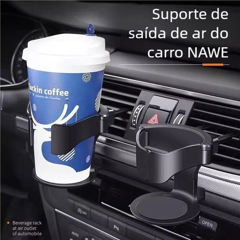 Porta-Copos de Ventilação Automotiva - Suporte para Bebidas no Veículo