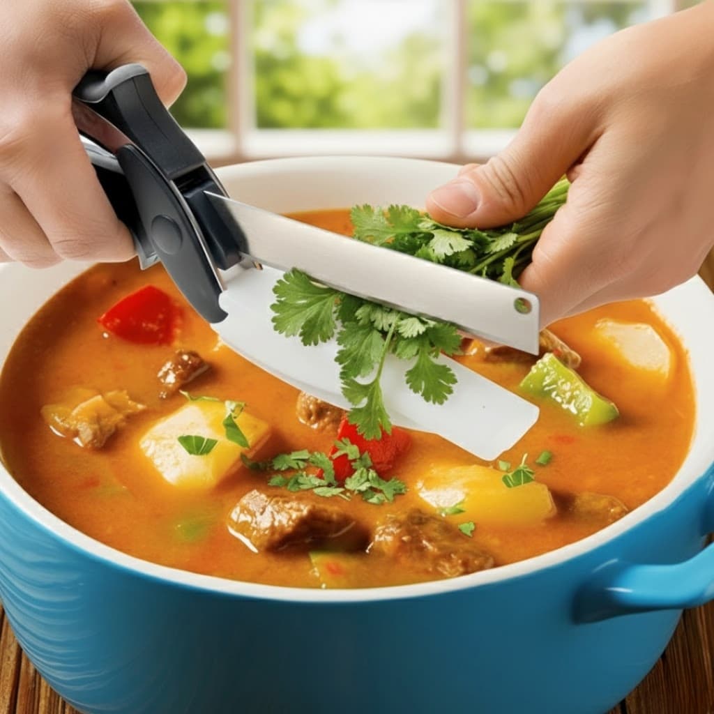 Kit até 2 Tesouras Fatiadora Oikos 2 em 1 Faca + Tábua | Corta Legumes Frutas Queijos Fácil e Rápido
