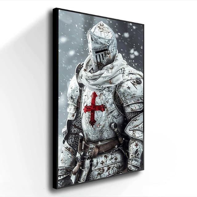 Quadro decorativo guerreiro templario decoração para quarto sala