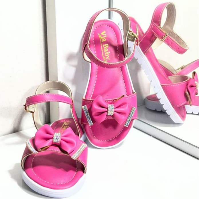 Sandália Infantil Menina Casual Luxo Com Laço Super Confortável Leve  Qualidade Premium Do 20 ao 27