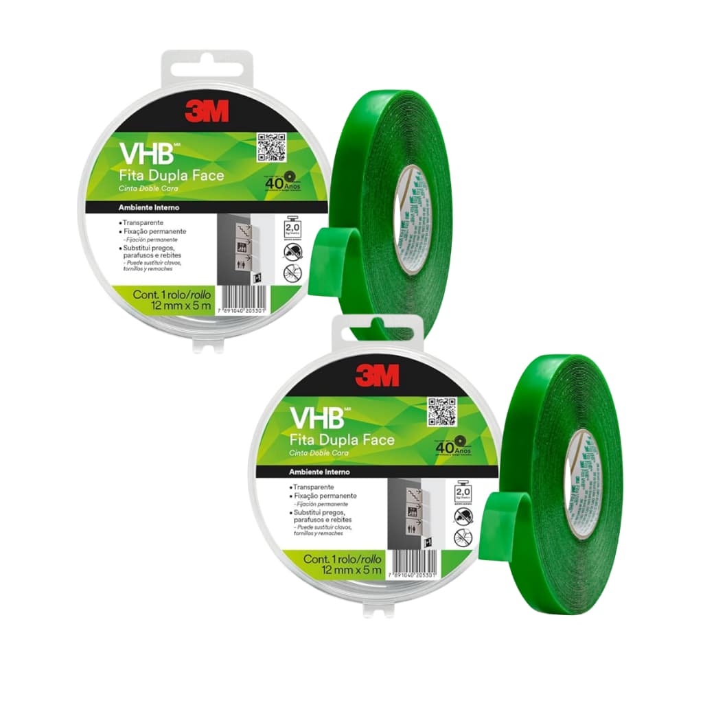 Fita Dupla Face Vhb 4910 12mmx5m 3m 2 Unidades