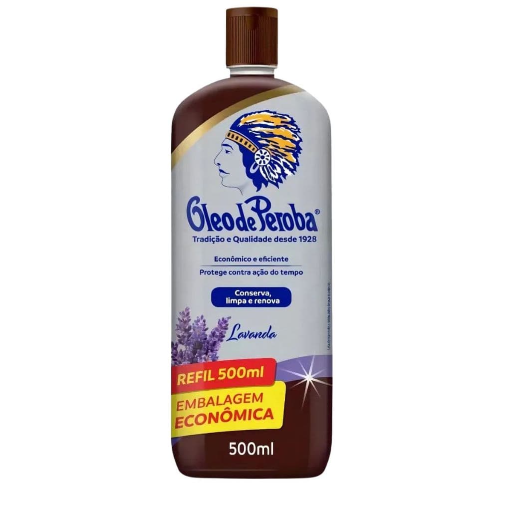Óleo De Peroba Lavanda 500ml Limpa Conserva E Renova Madeira Para Móveis Proteção Brilho