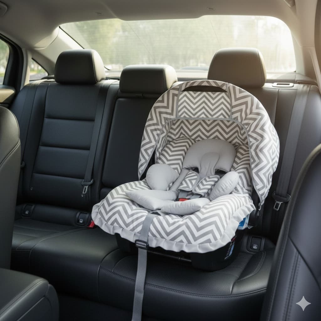 Kit 5 Peças Bebê Conforto: Capa Capota Apoio e Protetores de Cinto
