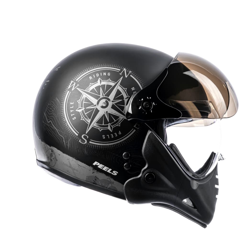 Capacete Articulados F/21 North Peelss Militar Aviador c/ Viseira Cristal e Fumê