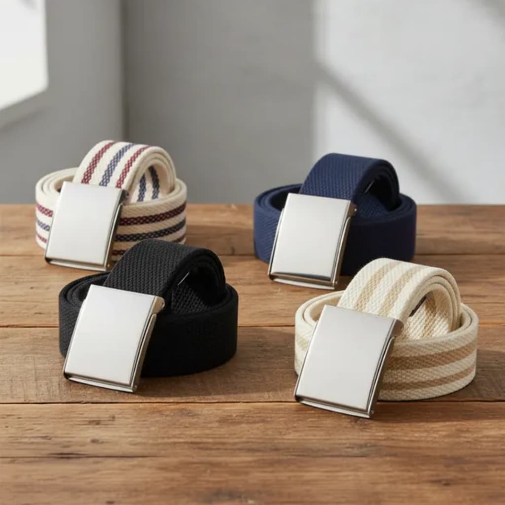 Cinto Infantil Masculino Lona Fivela Correia Simples Várias Cores Menino Criança Juvenil Casual