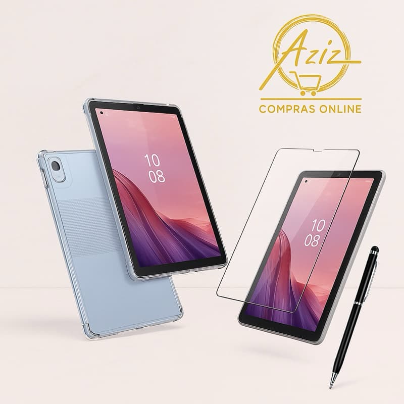 Kit Completo Lenovo Tab M9 / M10 – Capa Anti Impacto + Película Vidro 9H + Caneta Touch 2 em 1