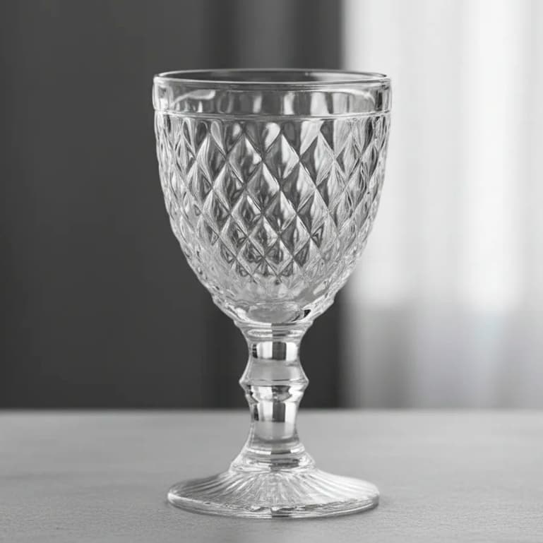 Jogo Com 6 Taças De Vidro Estrela 310ml Incolor Para Mesa Posta Natal Festa Ano Novo