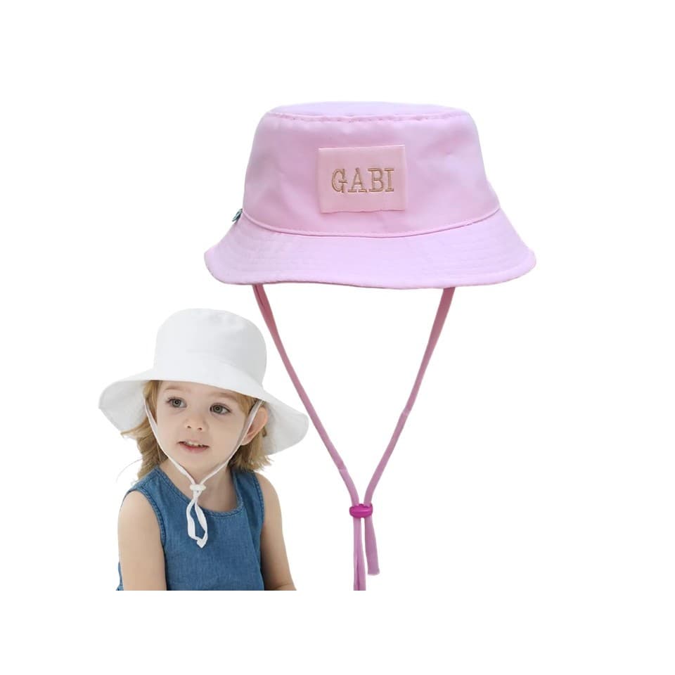 Chapéu Bucket Personalizado Bebê Infantil Cordinha PROTEÇÃO SOLAR