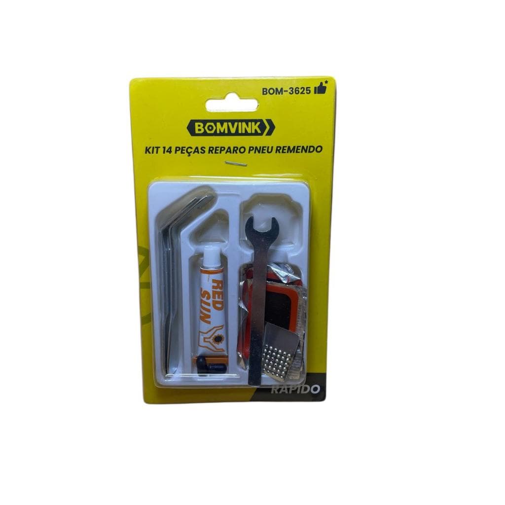 Kit Reparo De Pneu Bike Remendo Câmara De Ar + Espátulas Aço