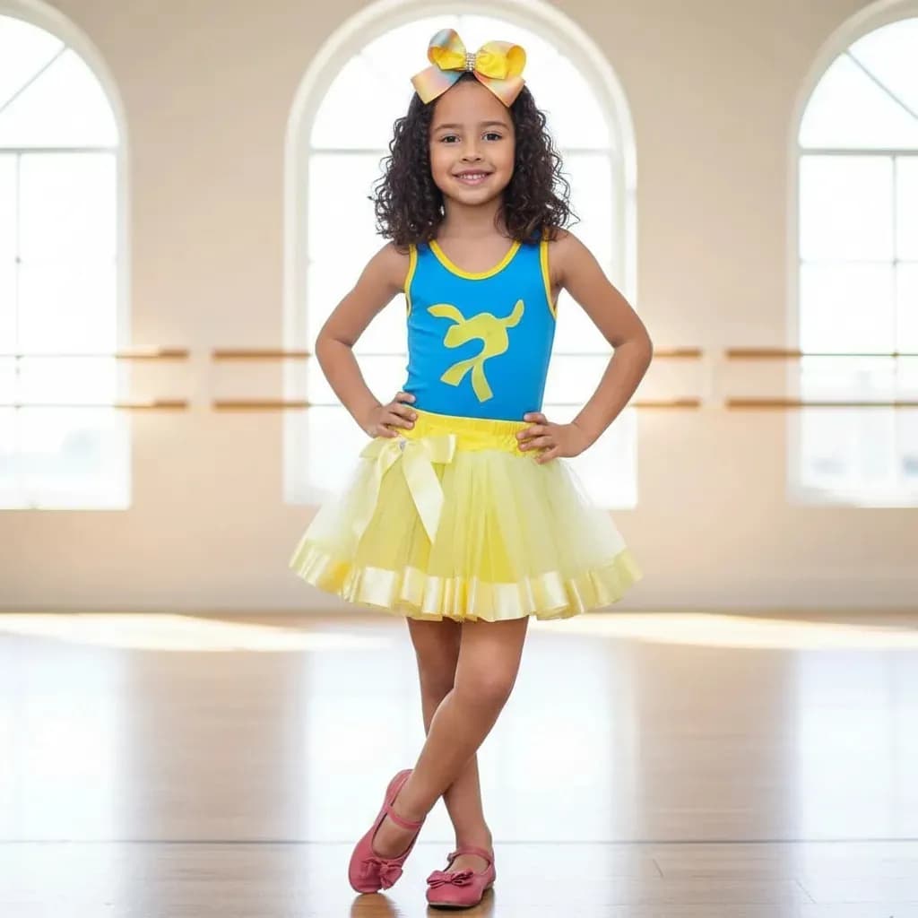 Conjunto Fantasia Infantil Carnaval Sol Amarelo Saia Tule