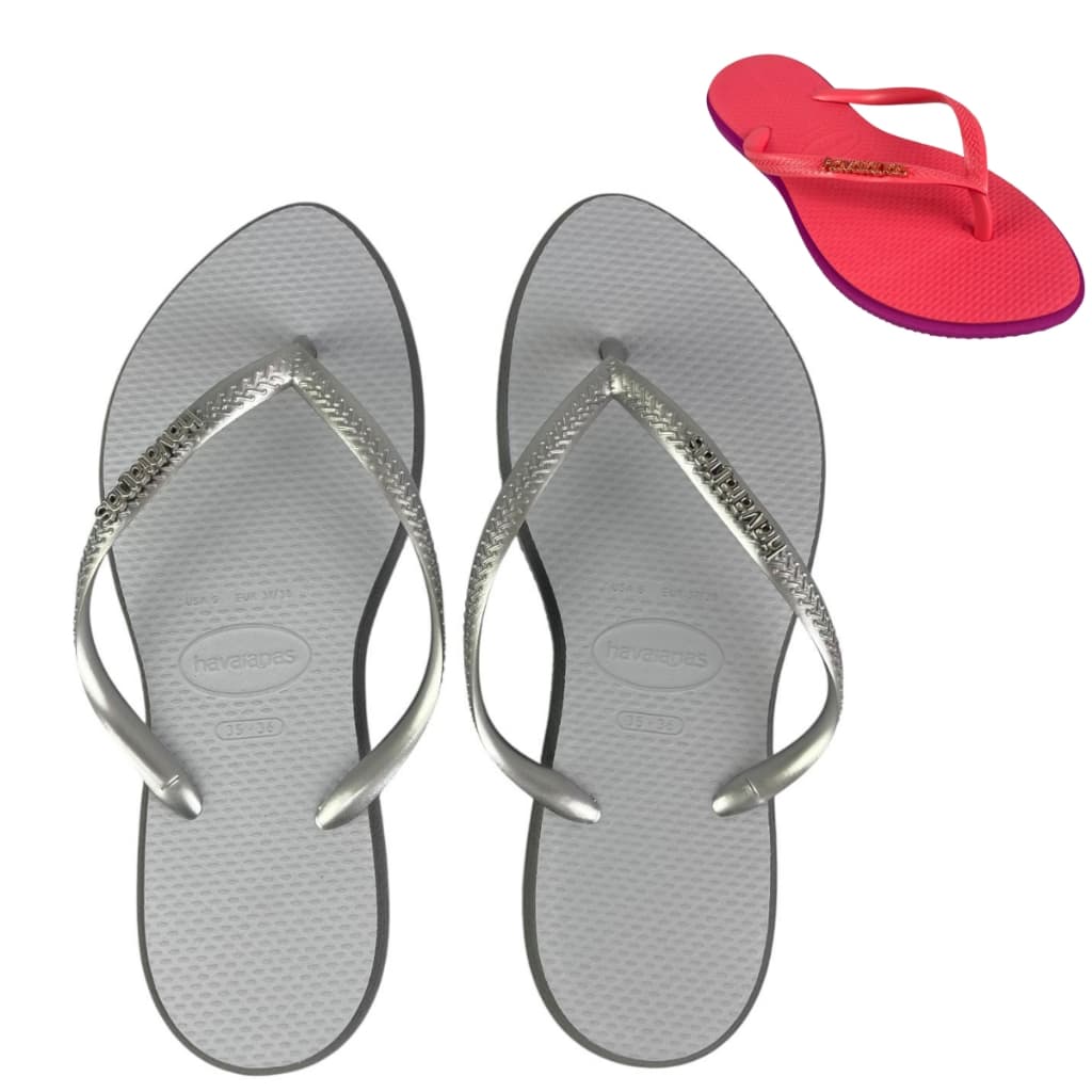 Chinelo Feminino Havaianas Slim Point Logo Metalico Original