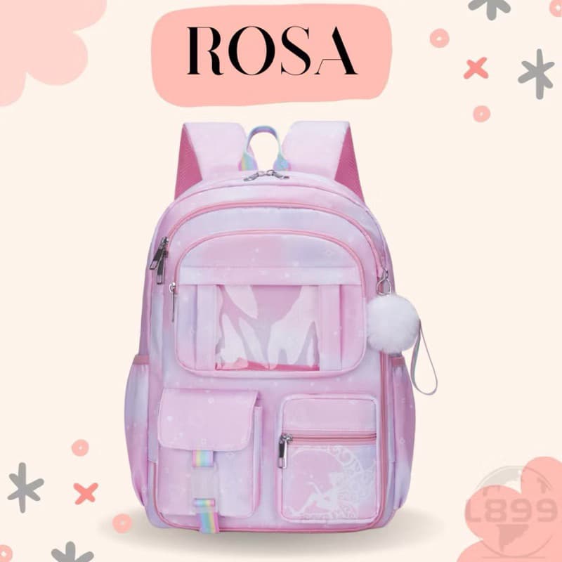 Mochila Escolar Feminina Infantil Juvenil Bolsa Grande Passeio Viajem Menina Abertura180º ref 608