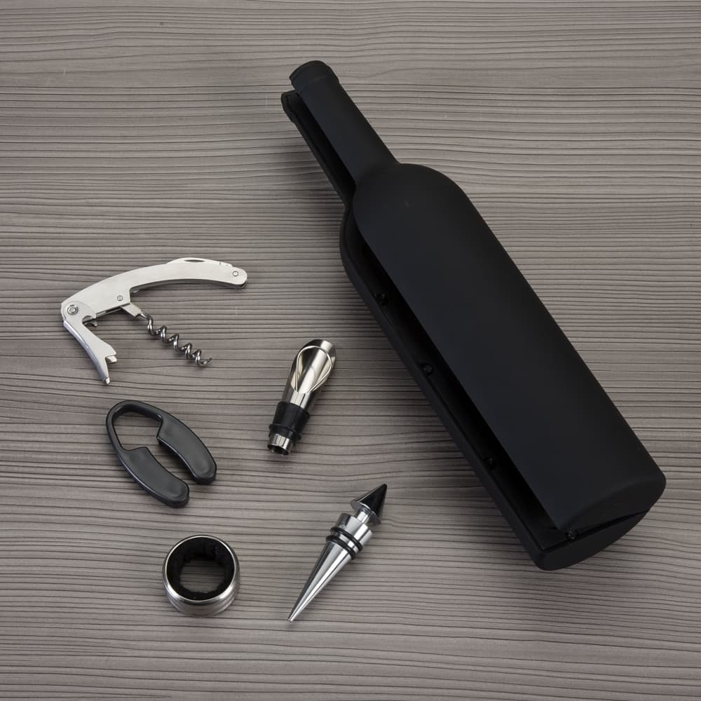 Kit Acessórios para Vinho 5 Peças – Estojo Garrafa Premium
